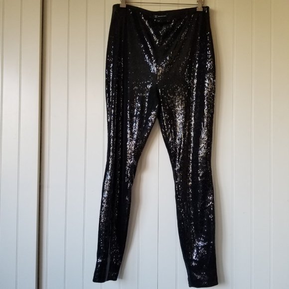 INC Macys Sequined Skinny Ankle Pants~L - Picture 2 of 11